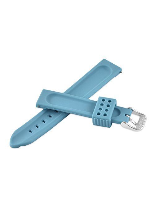Speidel Silicone Watchband Strap,Pins Included with Soft Rubber Surface,Waterproof & Washable, Color & Sizes 18mm-26mm