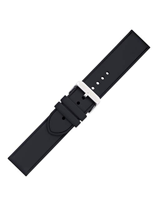 Speidel Silicone Replacement Black Watch Band in 20mm and 22mm