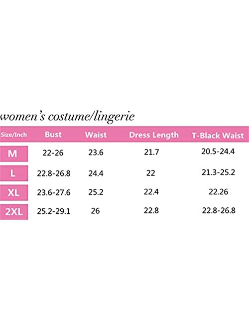 Allmloers Women Sexy Maid Dress Skirt, Transparent Gauze Lingerie Adult Role Play Outfit Sets