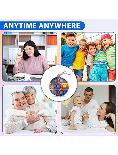 Echodry Fidget Keychain – 3pcs Bubble Sensory Fidget Set – Premium Stress Relief Toys for Kids and Adults – Soft Silicone Bubble Sensory Toys – Mini Popping Bubble Sensor