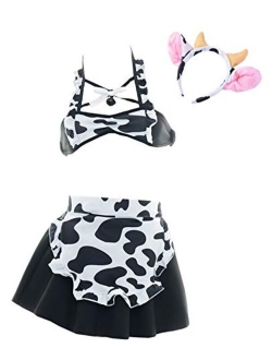 Sexy French Maid Womens Bunny Costume Anime Cosplay Lace Lingerie Apron Uniform Outfits