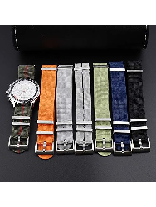 Men's French Troops Parachute Bag for Nylon Elastic Belt Watch band 18mm 20mm 22mm Watch Strap