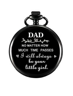 Gifts for Dad from Daughter Engraved Pocket Watch Birthday Anniversary Meaningful Year Fathers Day