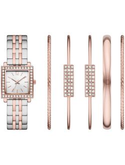 Folio Women's Two-Tone Bracelet Watch 28mm Gift Set