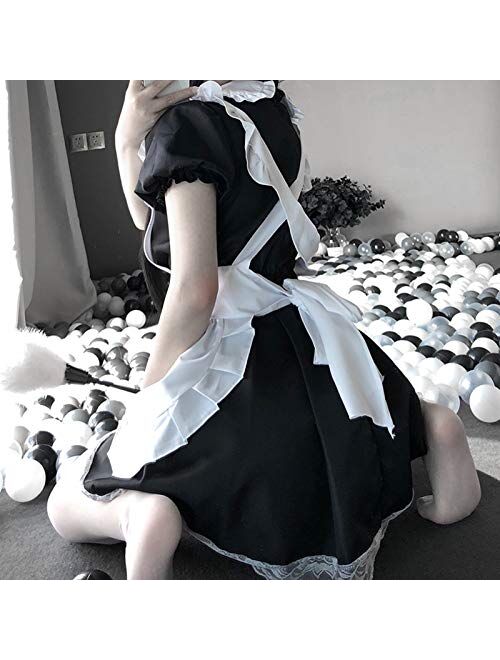 YOMORIO French Maid Uniform Sexy Cat Cosplay Lingerie Costume Cute Keyhole Nightwear Babydoll