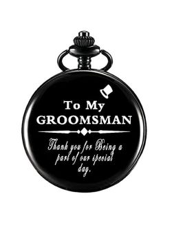 Gifts for Groomsman Engraved Pocket Watch Birthday Anniversary Meaningful Year Gifts for Men