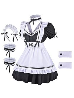 Japanese Anime Sissy Maid Dress Cosplay Sweet Classic Lolita Fancy Apron Maid Dress