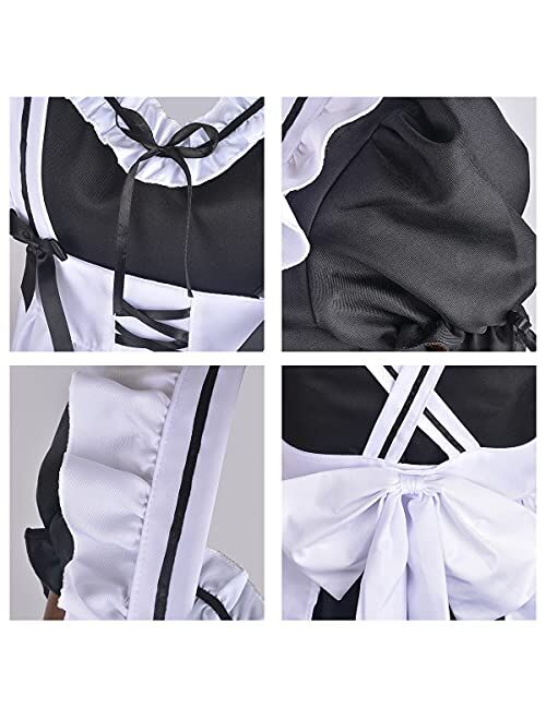Japanese Anime Sissy Maid Dress Cosplay Sweet Classic Lolita Fancy Apron Maid Dress
