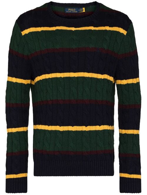 Polo Ralph Lauren cable-knit stripe-pattern jumper