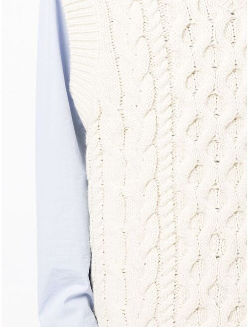 Bottega Veneta cable-knit V-neck vest