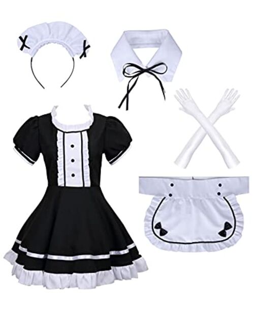 Colorful House Women's Cosplay French Apron Maid Fancy Dress Costume