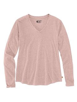 Women's Relaxed Fit Midweight Long-Sleeve V-Neck T-Shirt