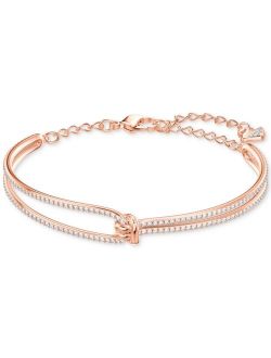Rose Gold-Tone Crystal Knot Bangle Bracelet