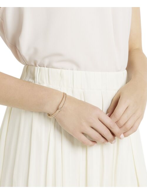 Swarovski Rose Gold-Tone Crystal Knot Bangle Bracelet