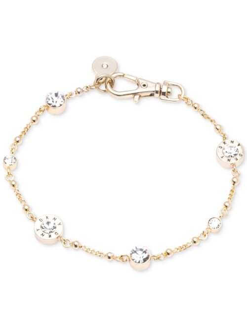 DKNY Crystal and Logo Station Bracelet, Created for Macy's