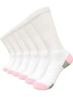 Women's Diabetic Athletic Crew Socks Non-Binding Moisture Wicking Cushion Dress Sox |Traveling Edema Casual Socks 3 Pairs