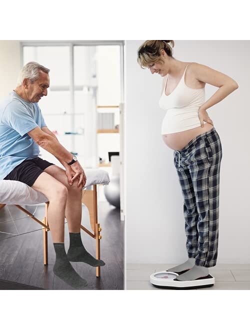 NOVAYARD 5 Pairs Non Slip Grips Socks-Non Skid Crew Socks for Hospital Diabetic Yoga Pilates Barre Men Women