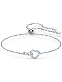 Women's Infinity Heart Jewelry Collections, Rose Gold Tone & Rhodium Finish, Clear Crystals