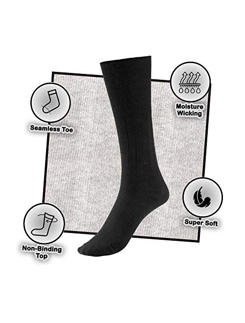 Silky Toes Cotton Diabetic Socks for Women Non Binding Seamless Dress Socks, 3 or 6 Pk Multi Colors Big Sizes