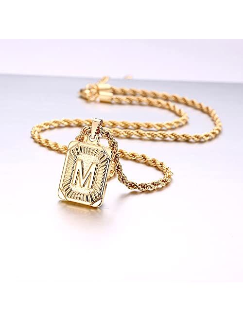 Gold Layered Initial Necklaces for Women, 14K Gold Plated Initial Pendant Necklaces Paperclip Link Rope Chain Necklaces for Women Teen Girl Jewelry Gifts