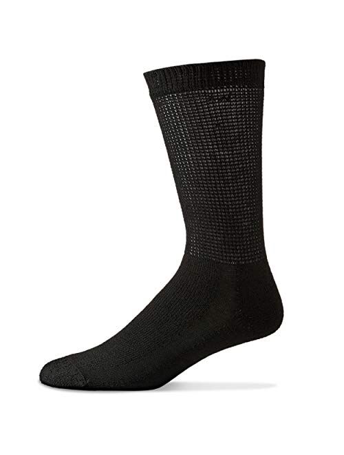Physicians' Choice 12-Pack Diabetic Crew Socks for Men and Women - Comfortable Neuropathy Socks - Extra Wide Unisex Socks - Size Men 13-15 Women 15-17 - Tan