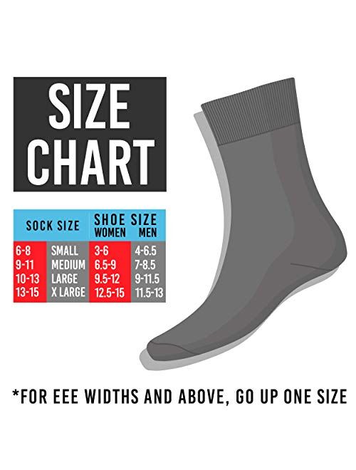 Physicians' Choice 12-Pack Diabetic Crew Socks for Men and Women - Comfortable Neuropathy Socks - Extra Wide Unisex Socks - Size Men 13-15 Women 15-17 - Tan