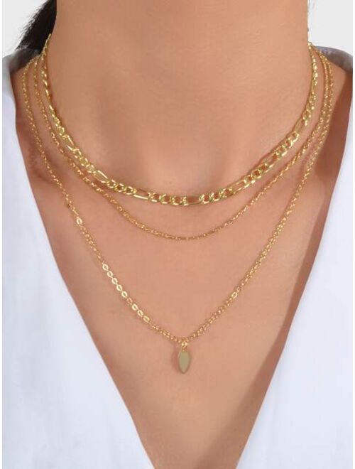 Shein 2pcs Layered Chain Necklace