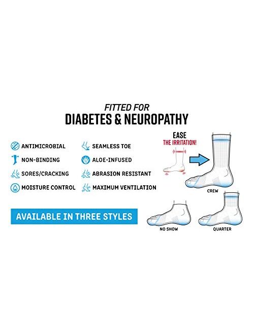Doctor's Choice Men's Diabetic & Neuropathy Crew Socks, 2-Pairs, Black, Large