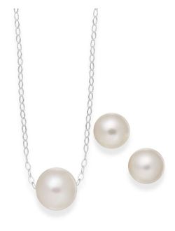 Macy's Cultured Freshwater Pearl Classic Jewelry Set in Sterling Silver (8-10mm)