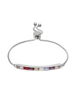 Rainbow Bar Bracelet with Swarovski Crystals