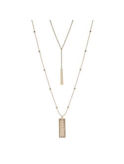 Rectangle Pendant High-Low Necklace