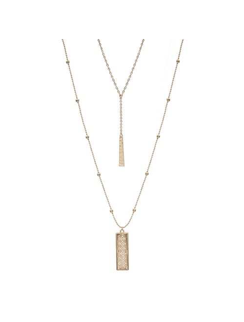 Sonoma Goods For Life® Rectangle Pendant High-Low Necklace