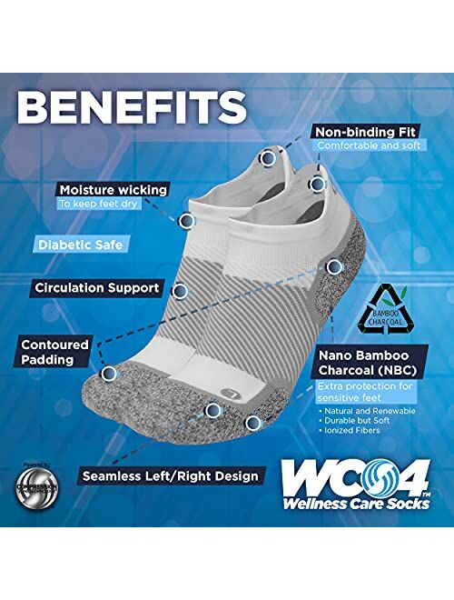 Diabetic and Neuropathy Non-Binding Wellness Socks by OrthoSleeve WC4 Improves Circulation and Helps with Edema
