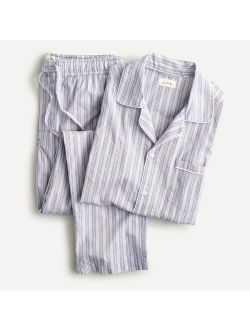 Pajama set in cotton striped poplin