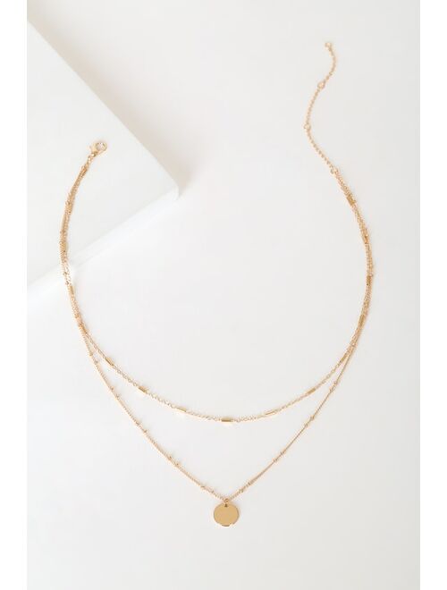 Lulus Glam Forever Gold Layered Necklace