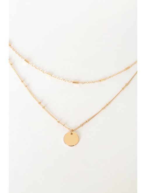 Lulus Glam Forever Gold Layered Necklace
