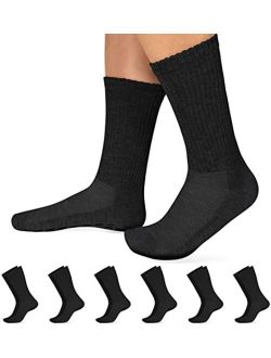 Diabetic Socks with Grips for Women & Men | Non Binding Edema, Neuropathy Socks | 6-pairs