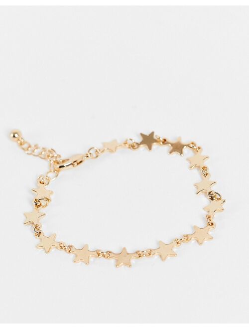 Asos Design bracelet in star design in gold tone