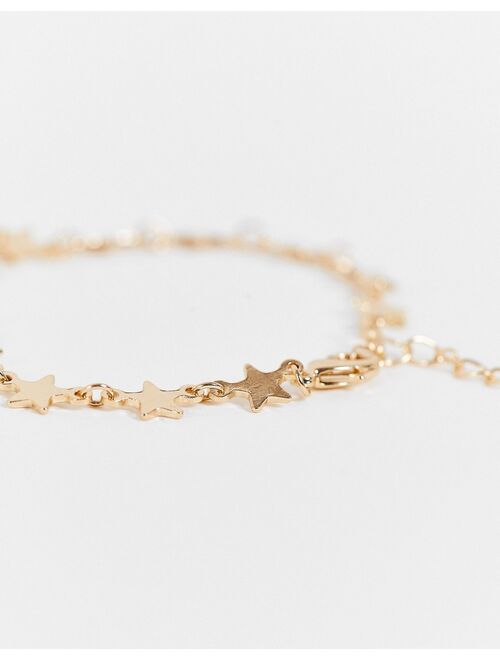 Asos Design bracelet in star design in gold tone