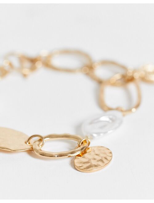 South Beach faux pearl bracelet in gold