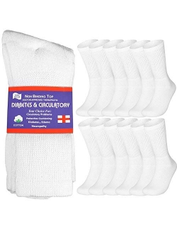 Special Essentials 12 Pairs Women's Cotton Diabetic Crew Socks Black 9-11