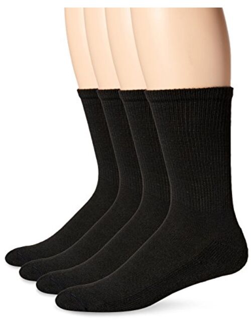 Dr. Scholl's Men's 4 Pack Diabetic and Circulatory Non-binding Crew Casual Sock, Black, Shoe Size 7-12 US