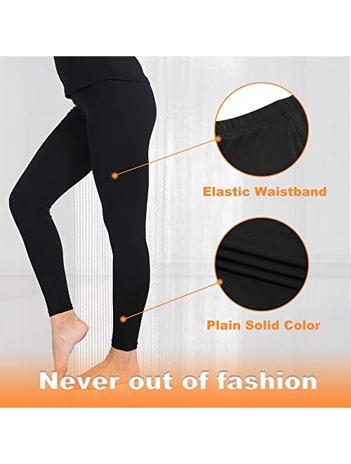 Subuteay Women's Thermal Bottoms Long Underwear Base Layer Fleece Lined Compression Pants Leggings
