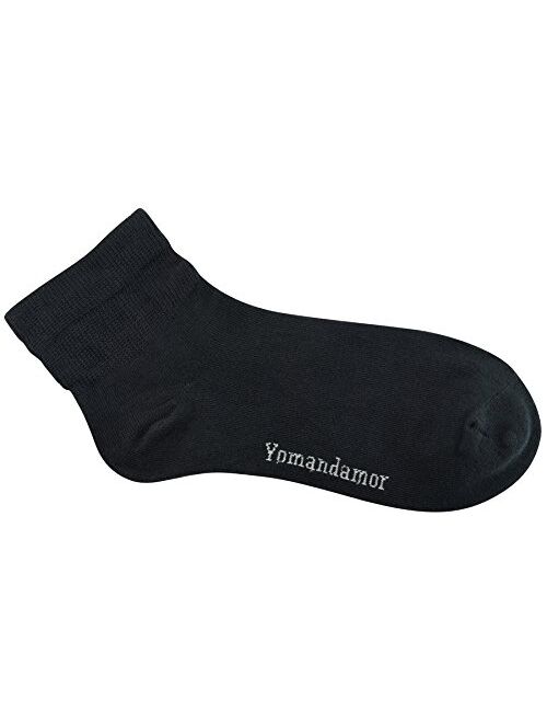 Yomandamor Men's 6 Pairs Combed Cotton Diabetic Ankle Socks with Seamless Toe and Non-Binding Top
