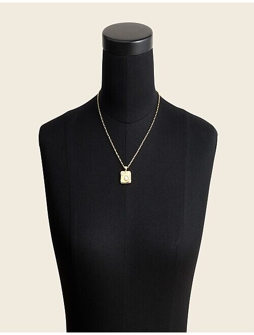 J.Crew Freshwater pearl inlay pendant necklace