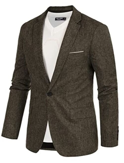 Men's Casual One Button Suit Blazer Jacket Sport Coat