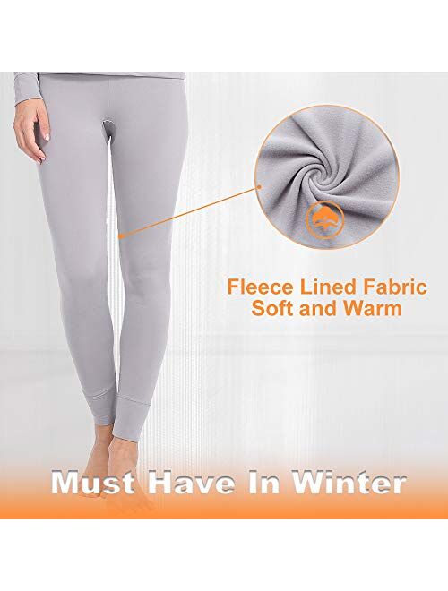 MANCYFIT Thermal Leggings for Women Fleece Lined Pants Long Underwear Bottoms