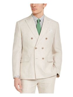 Men's Slim-Fit Tan Solid Double-Breasted Suit Jacket, Created for Macy's