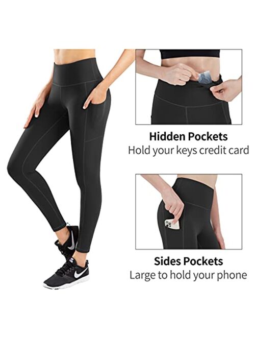 HOFI Fleece Lined Leggings Women with Pockets,High Waist Winter Thermal Workout Tights,Stretchy Thick Yoga Pants