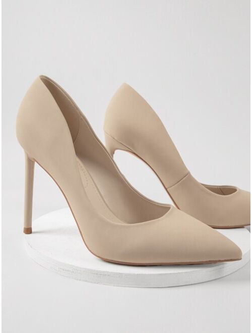 Shein Faux Leather Pointed Toe Stiletto Heels